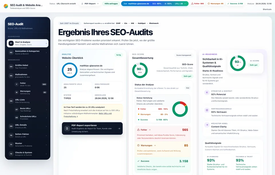 Audit Dashboard Vorschau