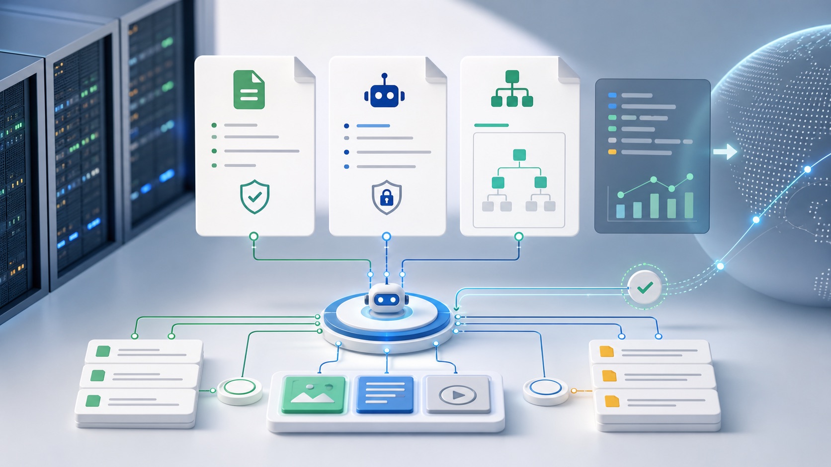 Technische SEO-Dateien mit Sitemap, robots.txt und llms.txt als verbundenes System