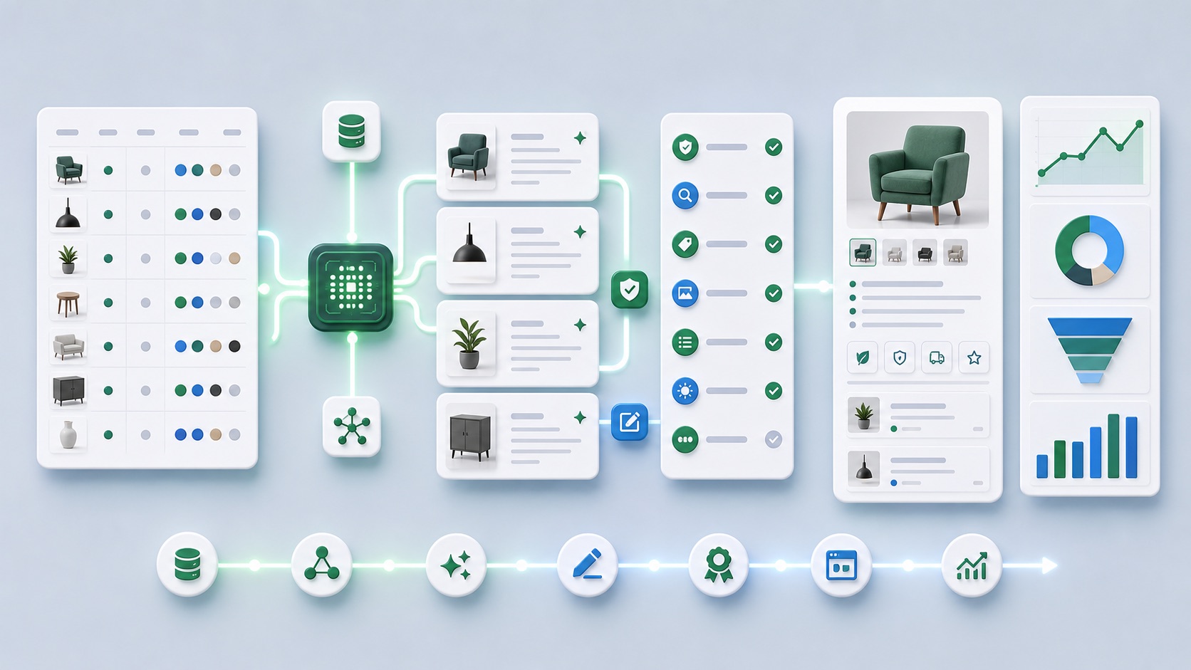 KI-gestuetzter Workflow fuer Produktbeschreibungen mit Daten, Qualitaetspruefung und Shop-SEO